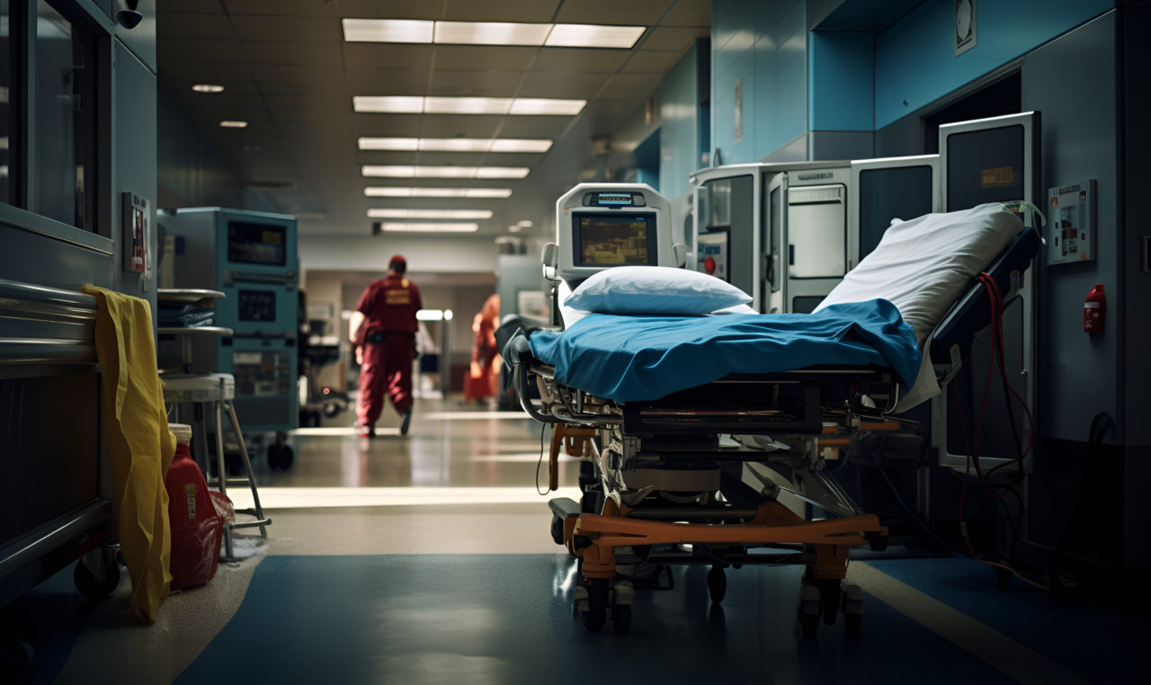 quiet hospital scene, ai generative